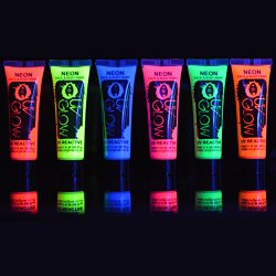 UV Glow Blacklight Face and Body Paint 0.34oz – Set of 6 Tubes – Neon Fluorescent