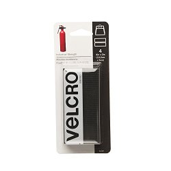 VELCRO Brand  – Industrial Strength – 2″ x 4″ Strips, 4 Sets – Black
