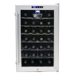 Whynter WC28S SNO 28 Bottle Wine Cooler, Platinum with Lock