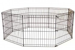 24 Tall Dog Playpen Crate Fence Pet Kennel Play Pen Exercise Cage -8 Panel Black