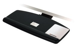 3M Knob Adjust Keyboard Tray, Standard Platform, Gel Wrist Rest, Precise Mouse Pad, 17 in Track, Black