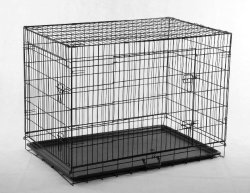 42″ Pet Folding Dog Cat Crate Cage Kennel w/ABS Tray LC