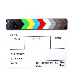 Acrylic Clapboard Dry Erase Director Film Movie Clapper Board Slate 9.6 * 11.7″ with Color Sticks