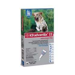 Advantix II K9 Blue – 6-Month Treatment for Extra Large Dogs Over 55 lbs — 6 Tubes