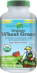Amazing Grass Organic Wheat Grass, 200 Count, 1000Mg Tablets