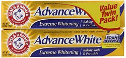 Arm & Hammer Advance White Extreme Whitening Baking Soda and Peroxide Toothpaste, 6 Ounce Twin Pack