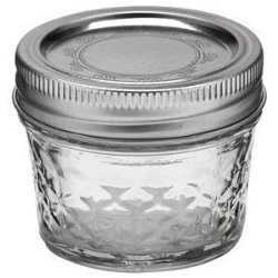 Ball Jar Crystal Jelly Jars with Lids and Bands, Quilted, 4-Ounce, Set of 12