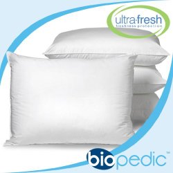 BioPEDIC UltraFresh Anti-bacterial 4-Pack Bed Pillows, Standard Size, White