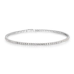 Bling Jewelry 925 Silver Clear CZ Round Tennis Anklet Prong Set 9in