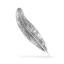Bling Jewelry 925 Sterling Silver Feather Nature Leaf Brooch Pin