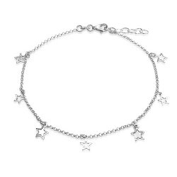 Bling Jewelry 925 Sterling Silver Star Ankle Bracelet Patriotic Jewelry Anklet