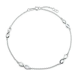 Bling Jewelry Sterling Silver Figure 8 Anklet Infinity Link Ankle Bracelet 9in