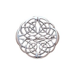 CGC Sterling Silver Round Elegant Celtic Knot Work Brooch Pin
