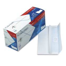Columbian #10 Self-Seal Security Tinted Envelopes,  4-1/8 x 9-1/2 Inch, White, 100 Per Box (CO284)