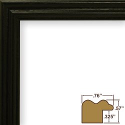 Craig Framess 200ASHBK 0.75-Inch Wide Picture/Poster Frame with Wood Grain Finish, 11 by 17-Inch, Black