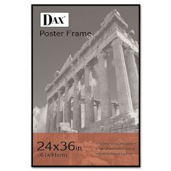 DAX Coloredge Poster Frame w/Plexiglas Window, 24 x 36, Clear Face/Black Border (N16024BT)
