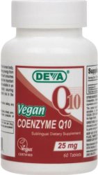 Deva Vegan Vitamins Coenzyme Q10 Tablets, 25mg, 60-Count Bottle
