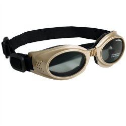Doggles Originalz Small Frame Goggles for Dogs with Smoke Lens, Chrome