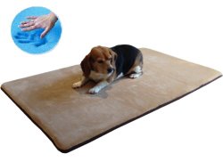 Durable Memory Foam Coral Fleece Luxury Waterproof Pet Dog Bed Mat pillow Topper XLarge 48″X30″ crate size