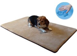 Durable Washable Memory Foam Coral Fleece Waterproof Pet Dog Bed Mat pillow Topper XXLarge 54″X37″ crate size