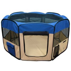 ESK COLLECTION Blue 45″ Pet Puppy Dog Playpen Exercise Pen Kennel 600d Oxford Cloth