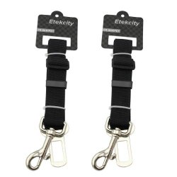 Etekcity® 2-Pack Adjustable Pet Dog Car/Vehicle Seatbelt Harness Clip, Made from Nylon Fabric