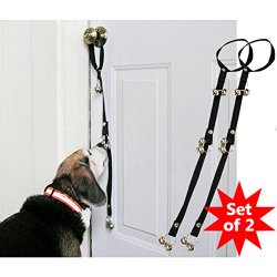 Evelots Dog Potty Training Doorbells/Puppy Housetraining Bells Set of 2-Black