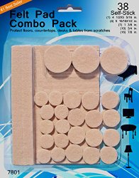 Felt Pads – 38 Pack Various Sizes, Self Stick Heavy Duty Chair Floor Protector