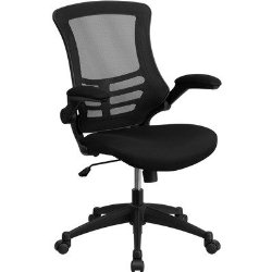 Flash Furniture BL-X-5M-BK-GG Mid-Back Mesh Chair with Nylon Base, Black