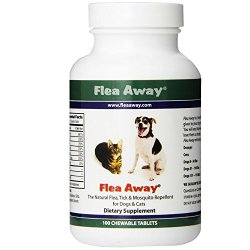 Flea Away The Natural Flea, Tick, And Mosquito Repellent for Dogs and Cats – 100 Chewable Tablets