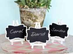 Framed Chalkboard Place Cards with Easel – Set of Three