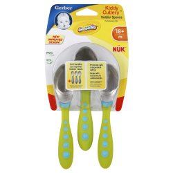 Gerber Graduates Kiddy Cutlery Spoons in Neutral Colors, 3-count
