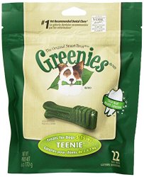 GREENIES Original Canine Dental Chews – TEENIE Treats Size – Mini TREAT-PAK Package (6 oz.) – 22 Count