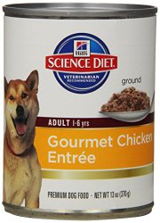 Hill’s Science Diet Adult Gourmet Chicken Entree Dog Food, 13-Ounce Can, 12-Pack
