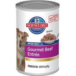 Hill’s Science Diet Mature Adult Gourmet Beef Entree Dog Food, 13-Ounce Can, 12-Pack