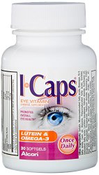 Icaps Lutein and Omega-3 Eye Vitamin and Mineral Supplement, 30 softgels
