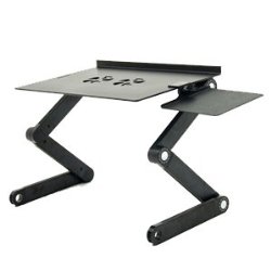 iCraze Adjustable Vented Laptop Table Laptop Computer Desk Portable Bed Tray Book Stand  (Black)