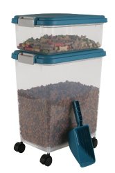 IRIS Airtight Pet Food Container Combo Kit, Blue Moon/Gray