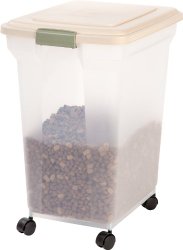 IRIS Premium Airtight Pet Food Storage Container, 67-Quart, Almond