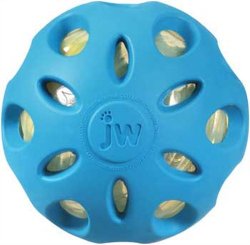 JW Pet Company Crackle Heads Crackle Ball Dog Toy, Large, Colors Vary