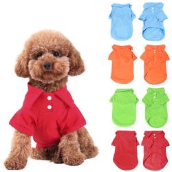 KingMas 4Pc Pet Dog Puppy Polo T-Shirt Clothes Outfit Apparel Coats Tops, Size:Small
