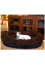 Majestic Pet 52-Inch Suede Bagel Dog Bed, Chocolate