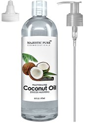 Majestic Pure Fractionated Coconut Oil 16 Oz – 100% Pure & Natural