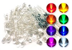 microtivity IL188 5mm Assorted Clear LED w/ Resistors (8 Colors, Pack of 80)