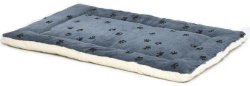 Midwest Quiet Time 35-By-23-Inch Paw Print/Fleece Reversible Pet Bed, Blue