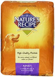 Nature’s Recipe Dry Dog Food for Adult Dog, Lamb and Rice Meal, 15 Pound Bag