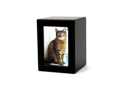 Near & Dear Pet Memorials MDF Photo Urn, 25 Cubic Inch, Black
