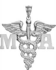 NursingPin – Medical Assistant MA Charm in Silver Jewelry