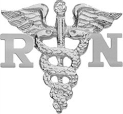 NursingPin – Registered Nurse RN Diamond Nursing Graduation Pin in Silver