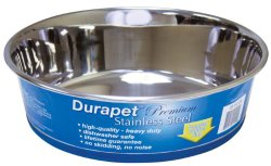 OurPets Durapet Premium Rubber-Bonded Stainless Steel Dog Bowl 4.5 Quart